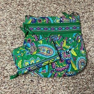 Vera Bradley triple zipper hipster and turn lock wallet.
